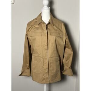 COS‎ Women's Twill Utility Shirt Women’s Jacket Blouse Top Tan Beige Size 10